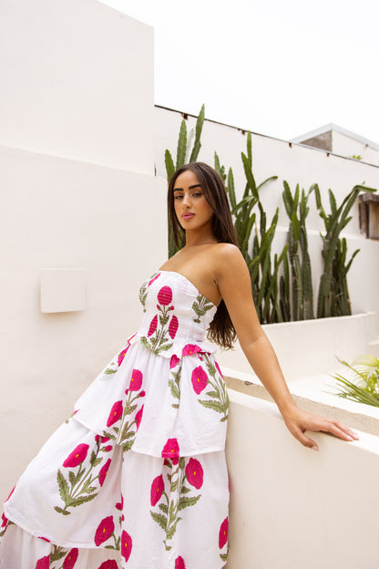 Sundari Off-Shoulder Dress Crimson Bloom