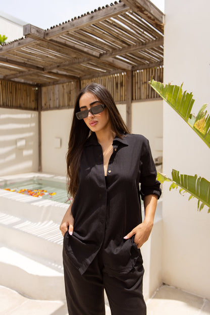 Amara Cotton Shirt Noir