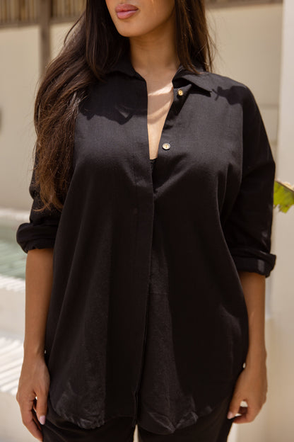 Amara Cotton Shirt Noir