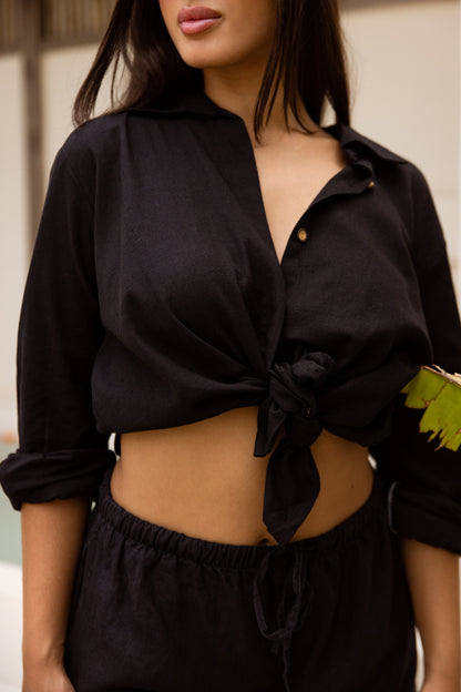 Amara Cotton Shirt Noir
