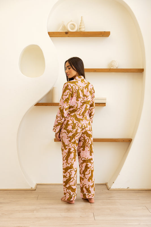 Amrita Pajamas Set Blush Panthera