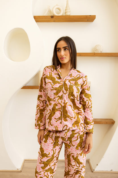Amrita Pajamas Set Blush Panthera