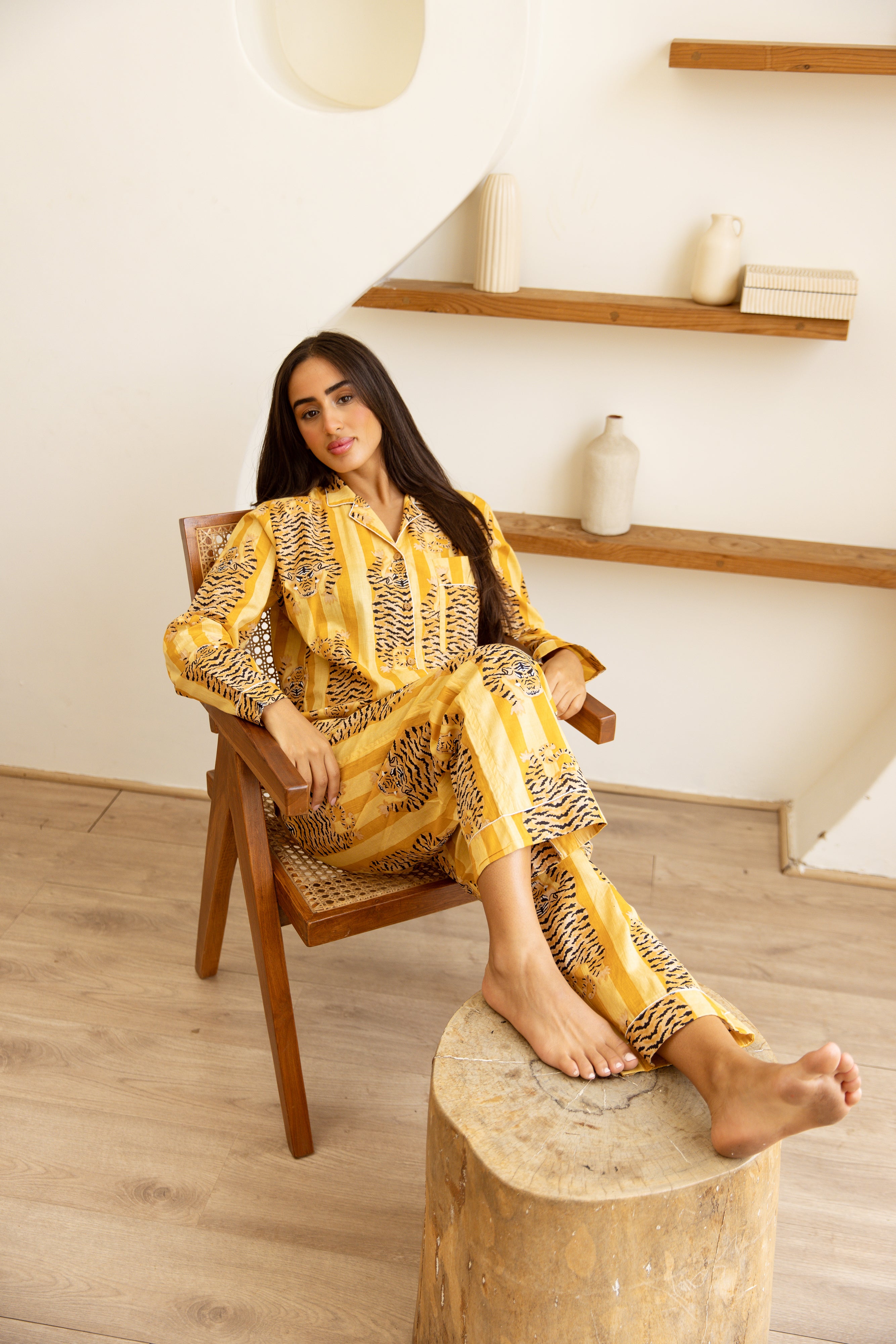 Amrita Pajamas Set Golden Stripe Tigress