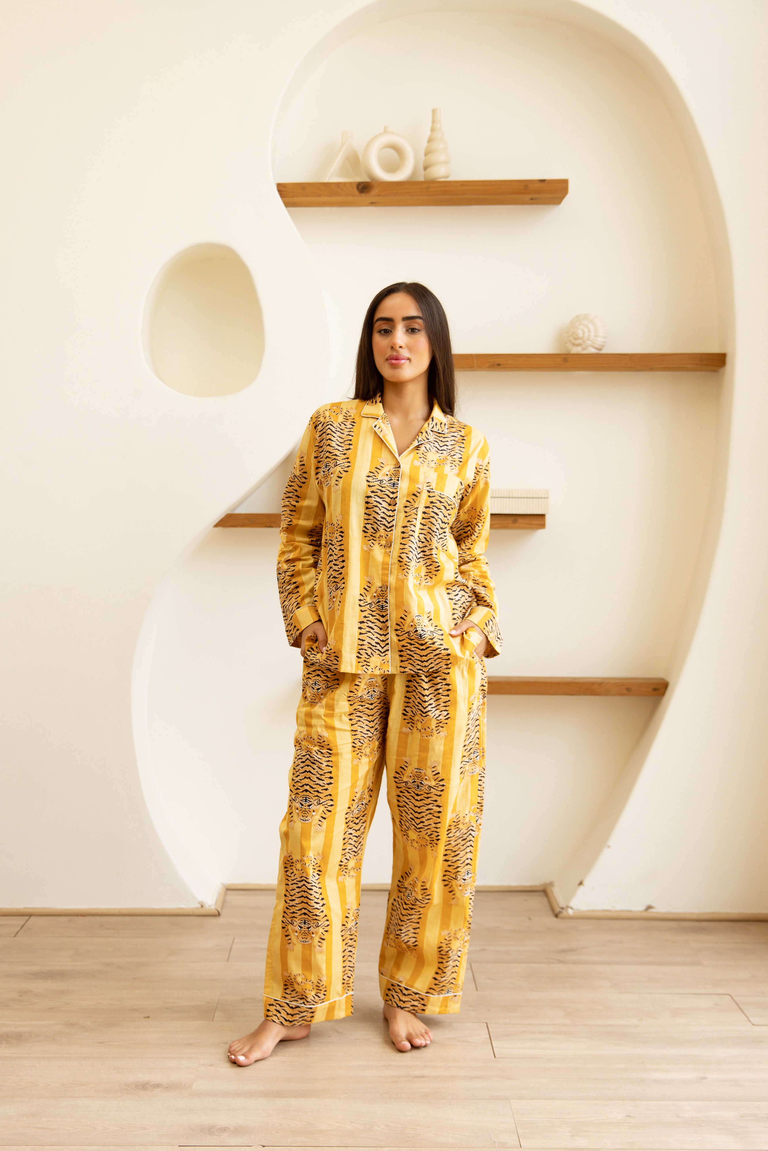 Amrita Pajamas Set Golden Stripe Tigress