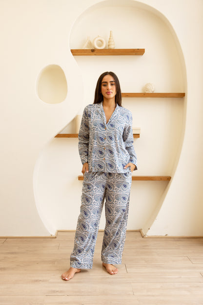 Amrita Pajamas Set Sapphire Paisley