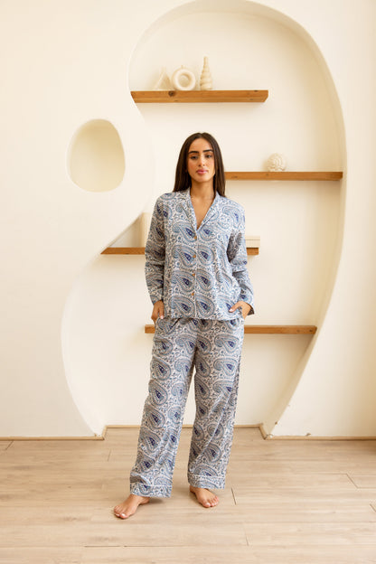 Amrita Pajamas Set Sapphire Paisley