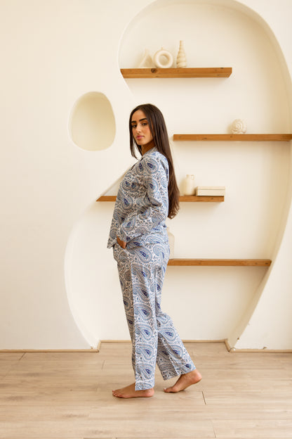 Amrita Pajamas Set Sapphire Paisley