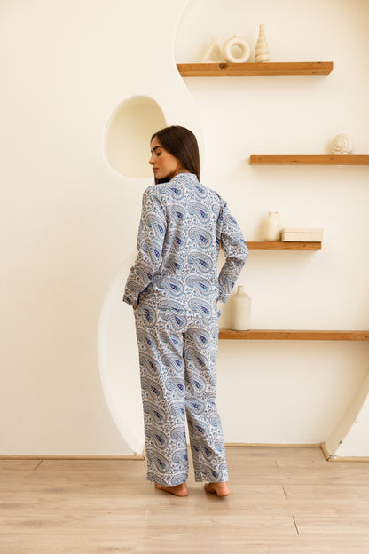 Amrita Pajamas Set Sapphire Paisley