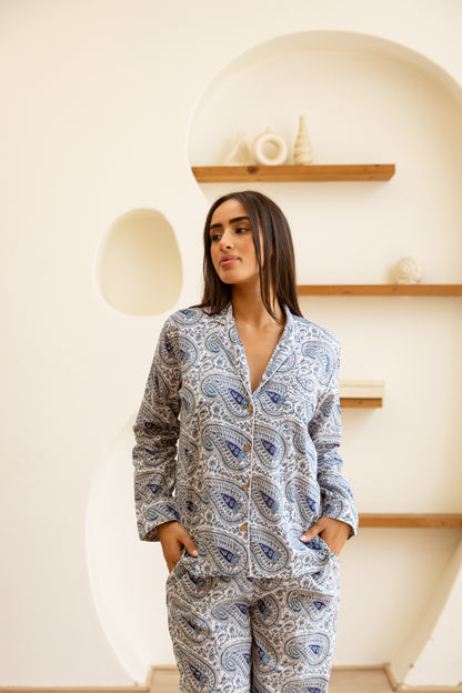 Amrita Pajamas Set Sapphire Paisley
