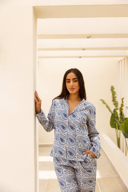 Amrita Pajamas Set Sapphire Paisley