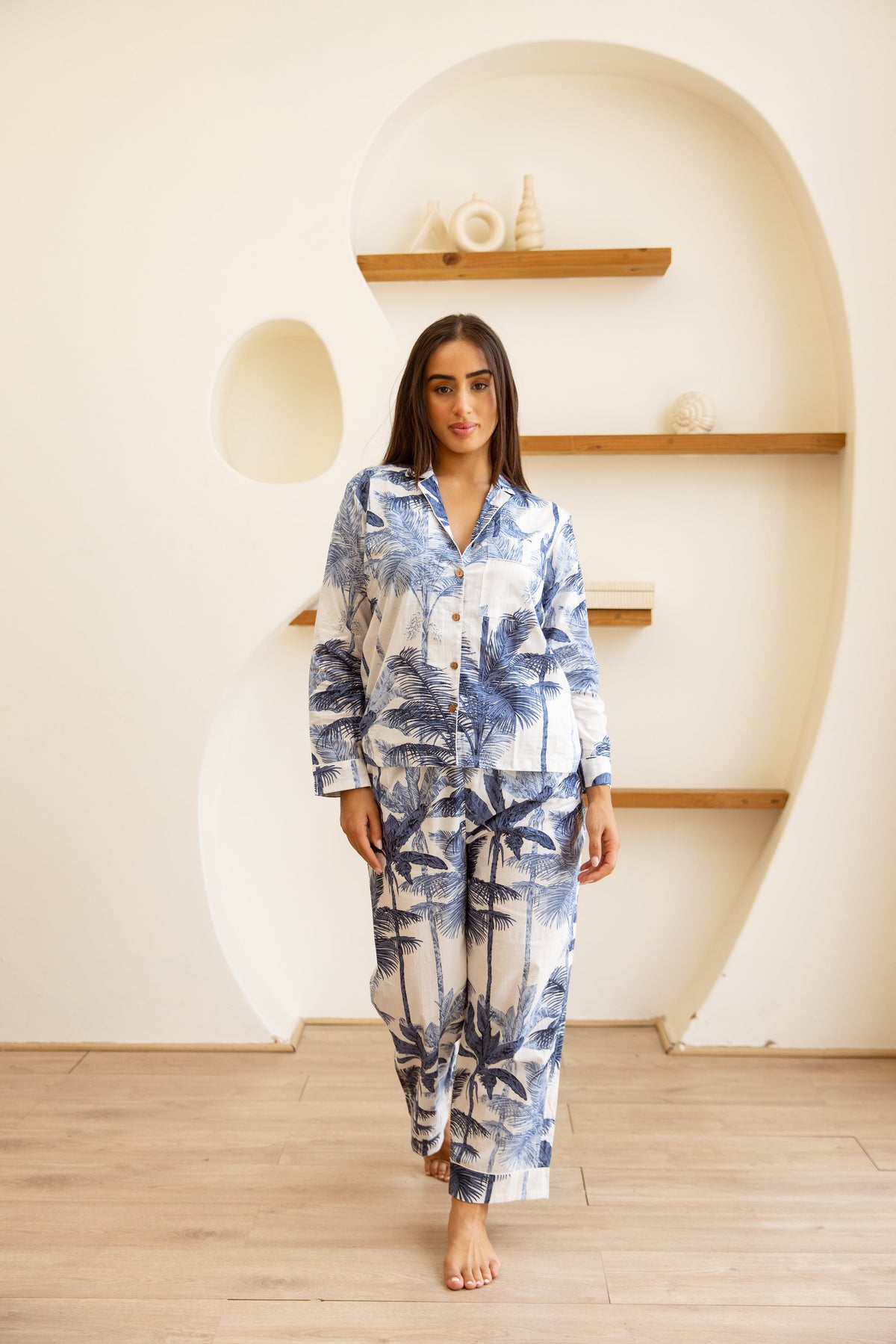 Amrita Pajamas Set Palm Azure