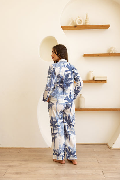Amrita Pajamas Set Palm Azure