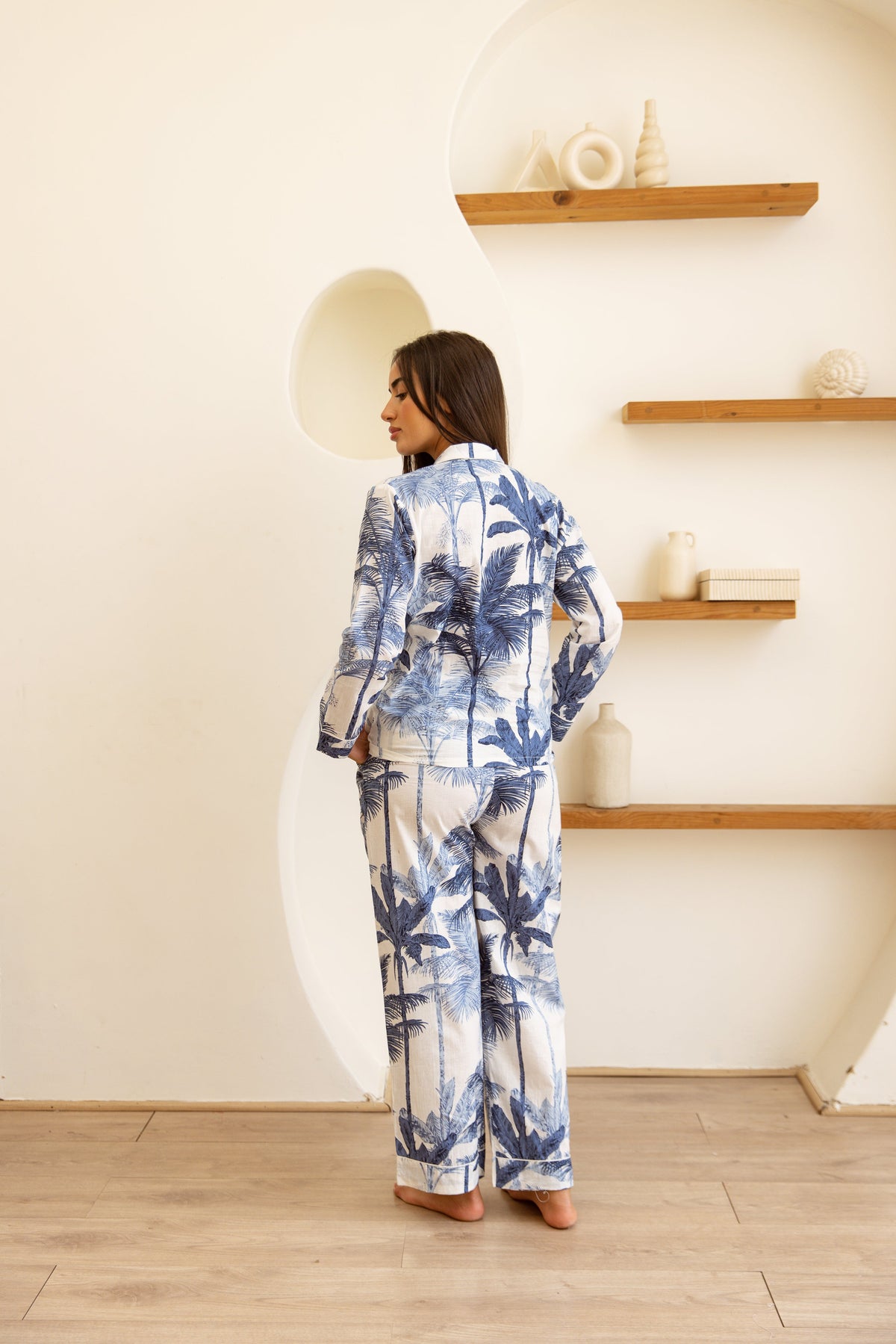 Amrita Pajamas Set Palm Azure