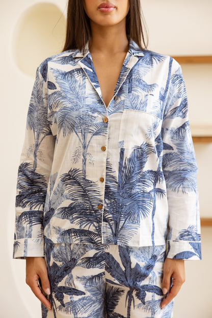 Amrita Pajamas Set Palm Azure