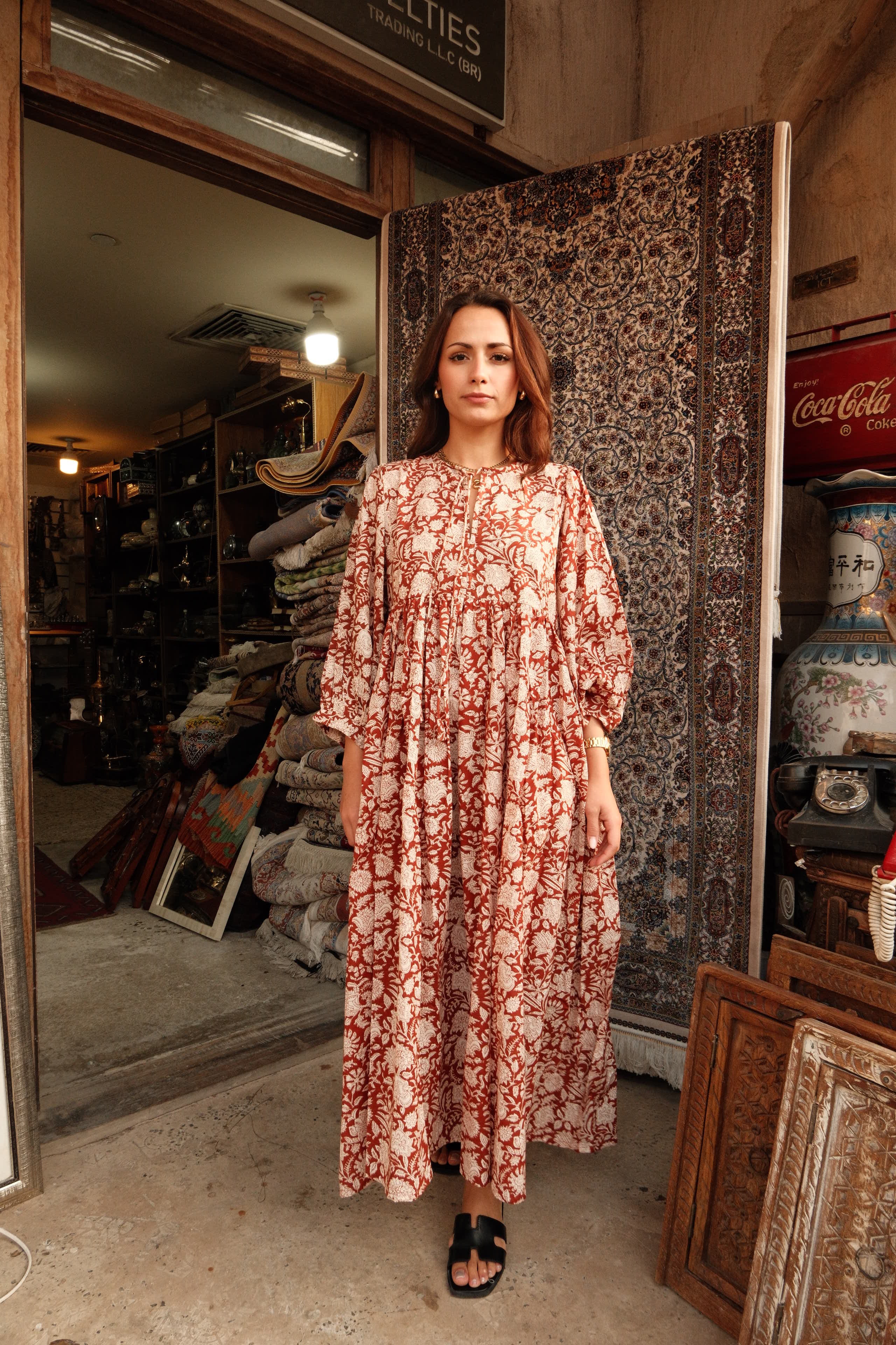 Maya Midi Dress Caramel