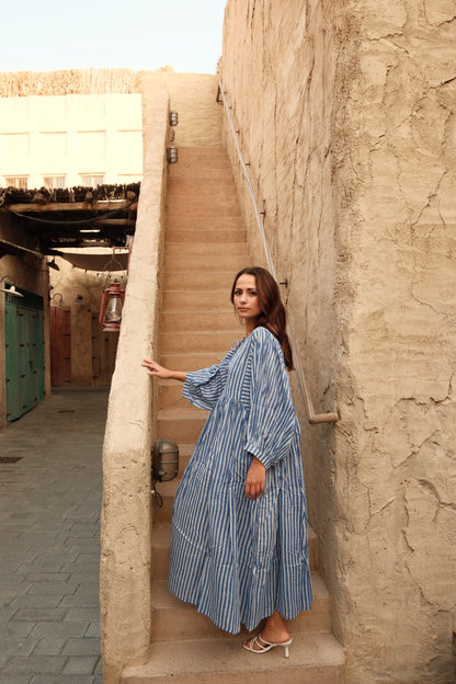 Tara Midi Dress Sky Lines