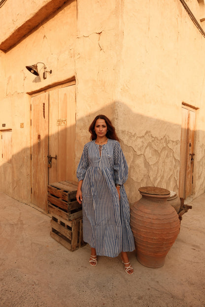 Tara Midi Dress Sky Lines
