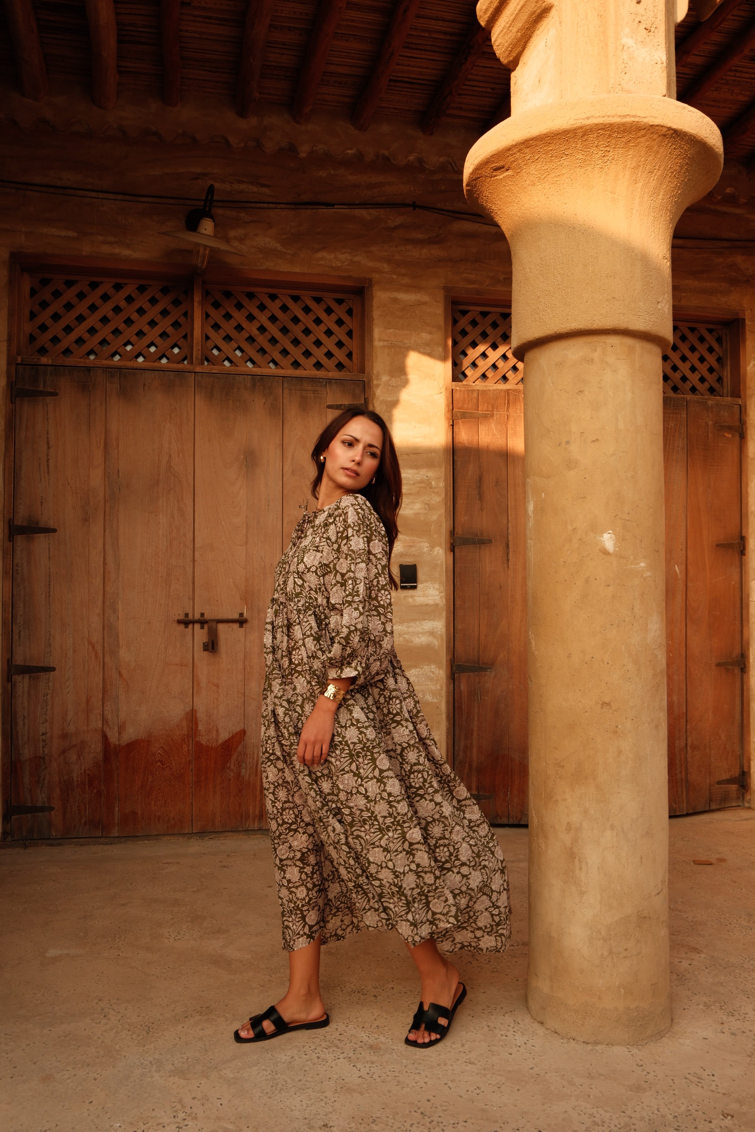 Maya Midi Dress Olive