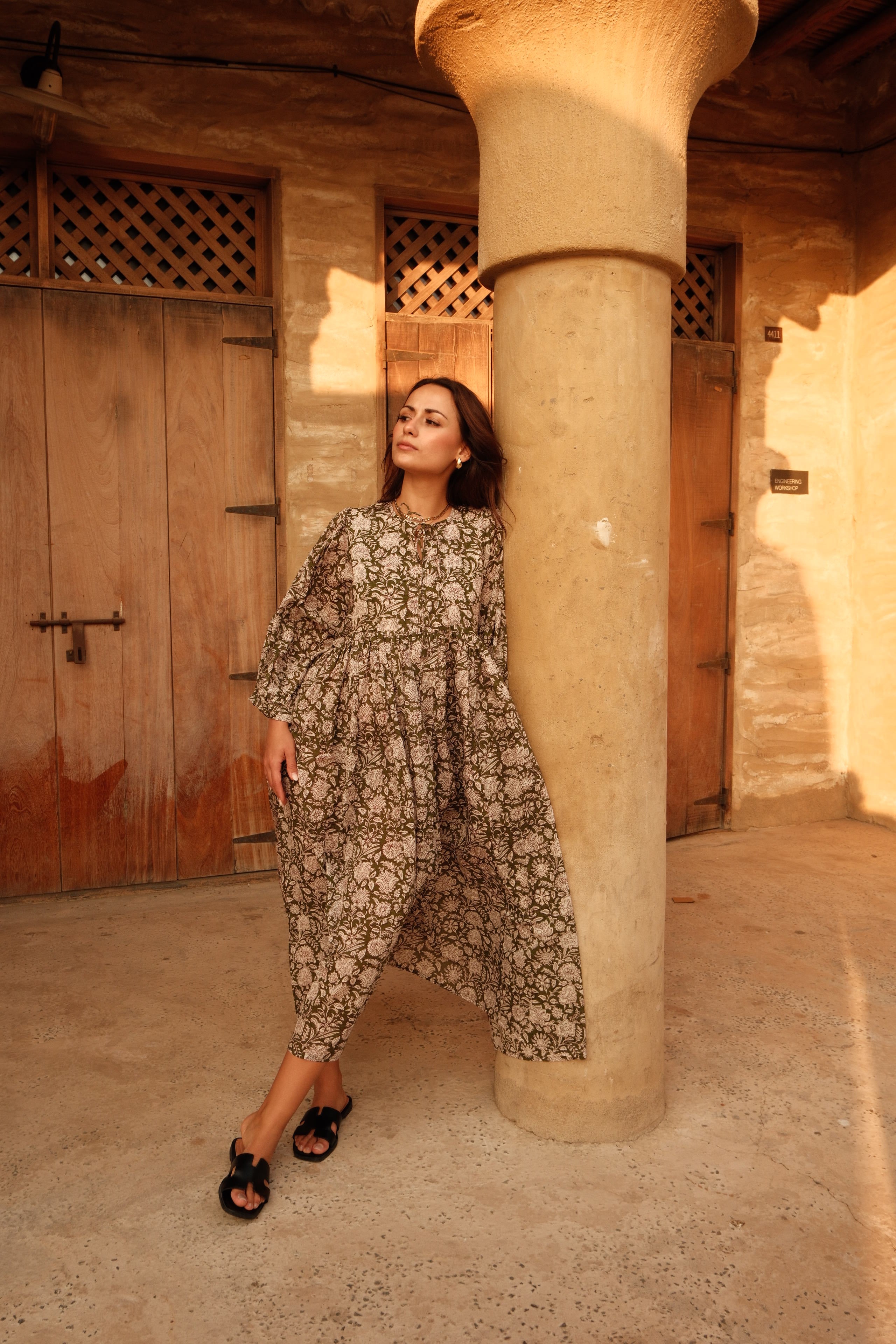 Maya Midi Dress Olive