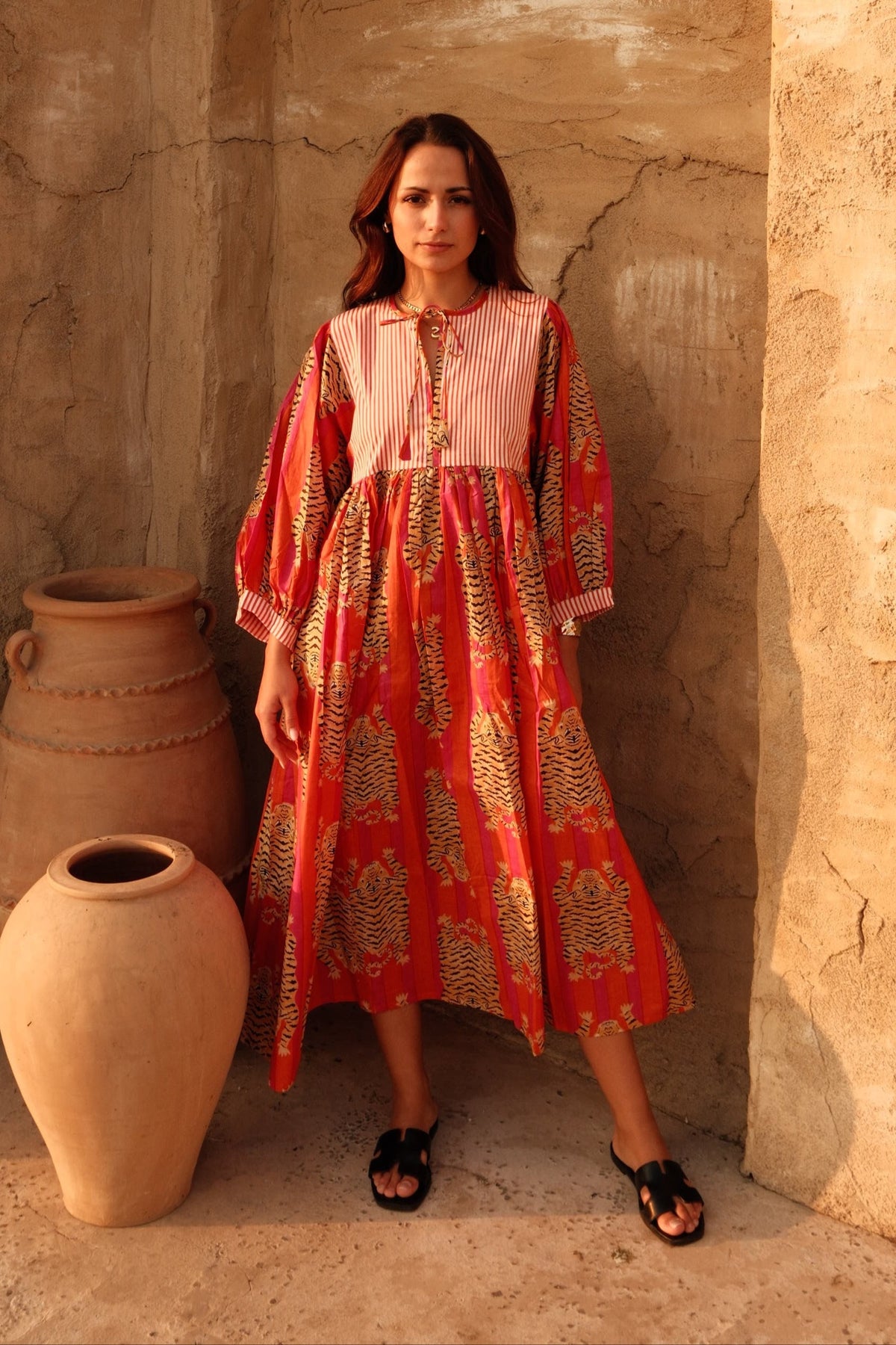 Tara Midi Dress Red Tigeress