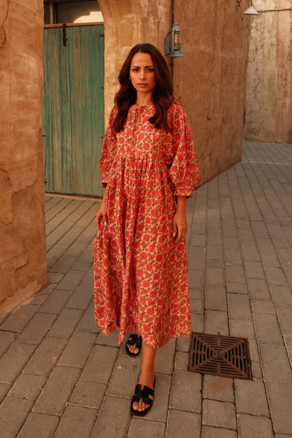 Maya Midi Dress Saffron Sun