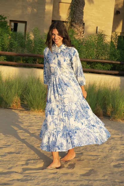 Liana Midi Dress - Azure Wave