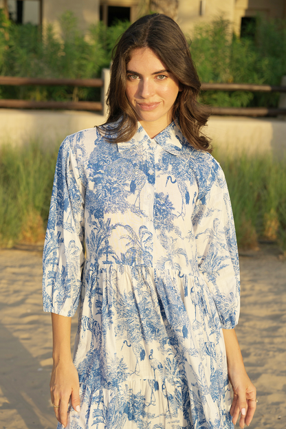 Liana Midi Dress - Azure Wave