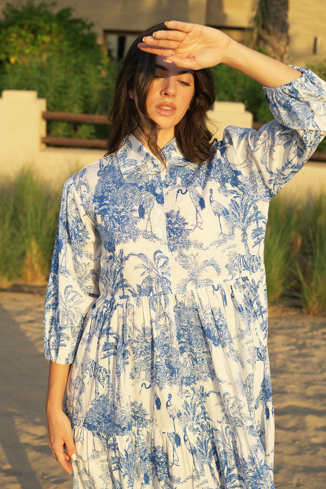Liana Midi Dress - Azure Wave