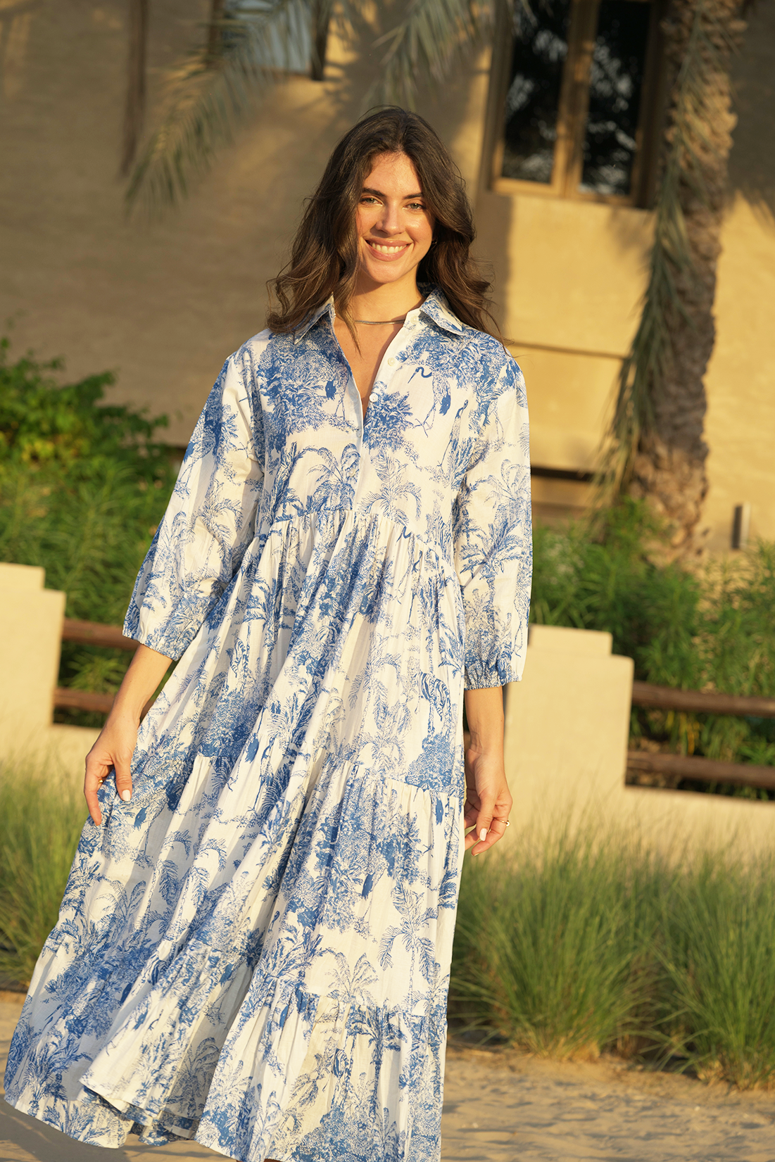 Liana Midi Dress - Azure Wave