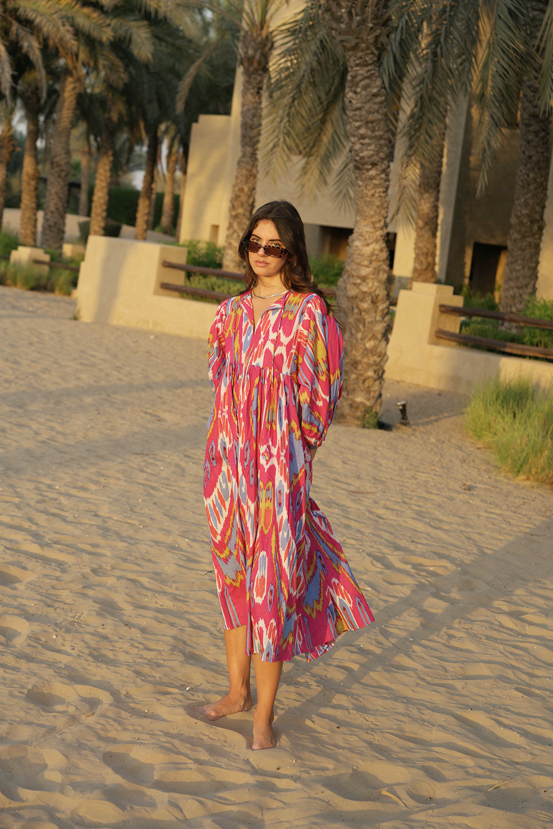 Liana Midi Dress - Hibiscus