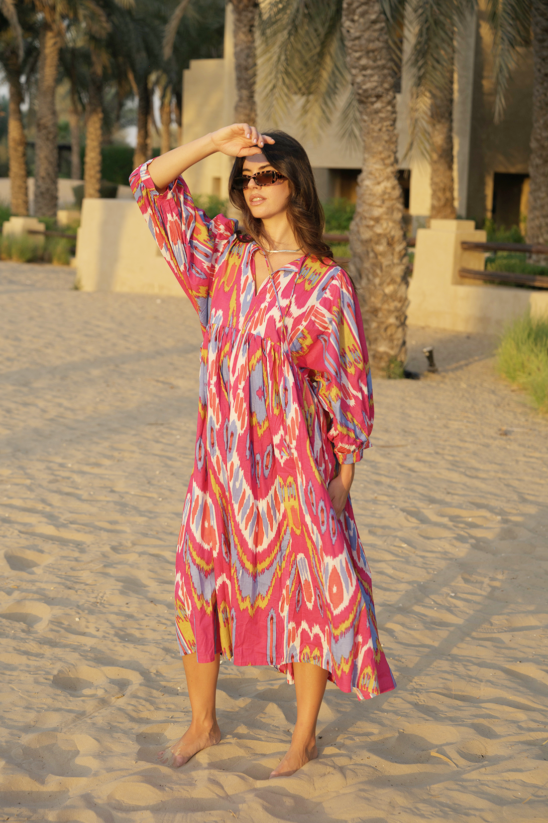 Liana Midi Dress - Hibiscus