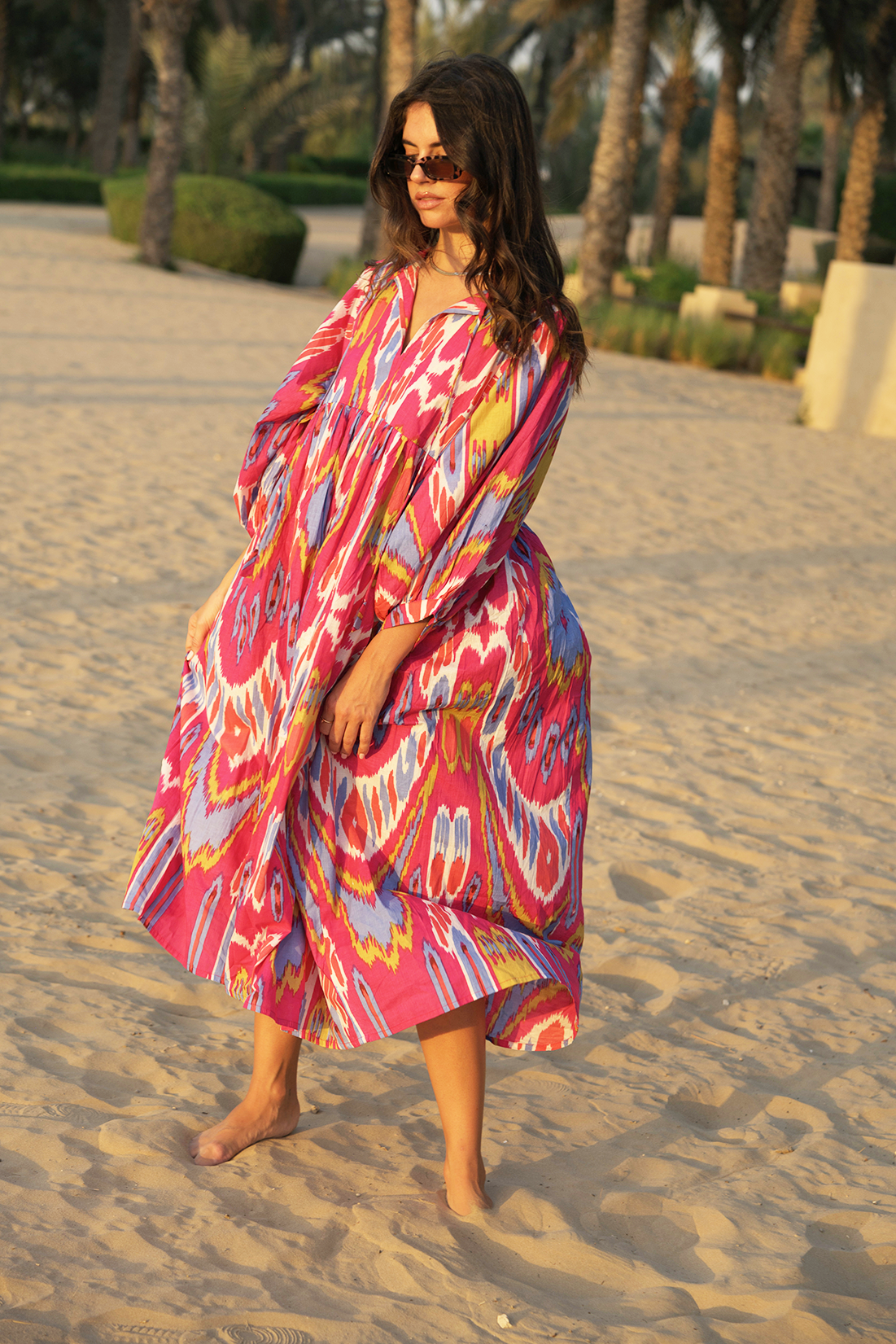 Liana Midi Dress - Hibiscus