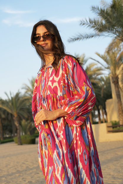 Liana Midi Dress - Hibiscus