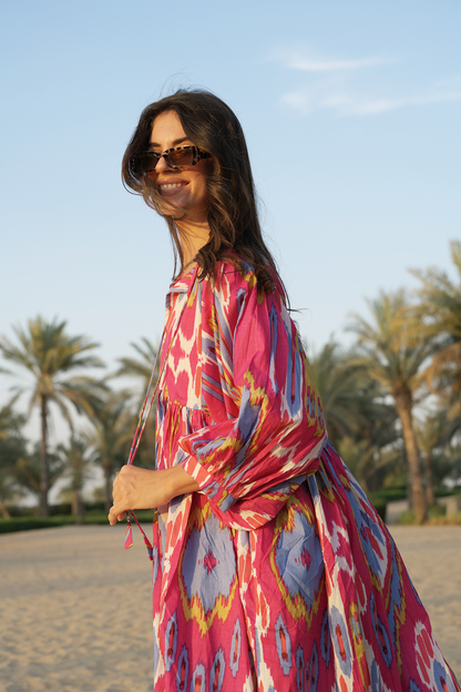 Liana Midi Dress - Hibiscus