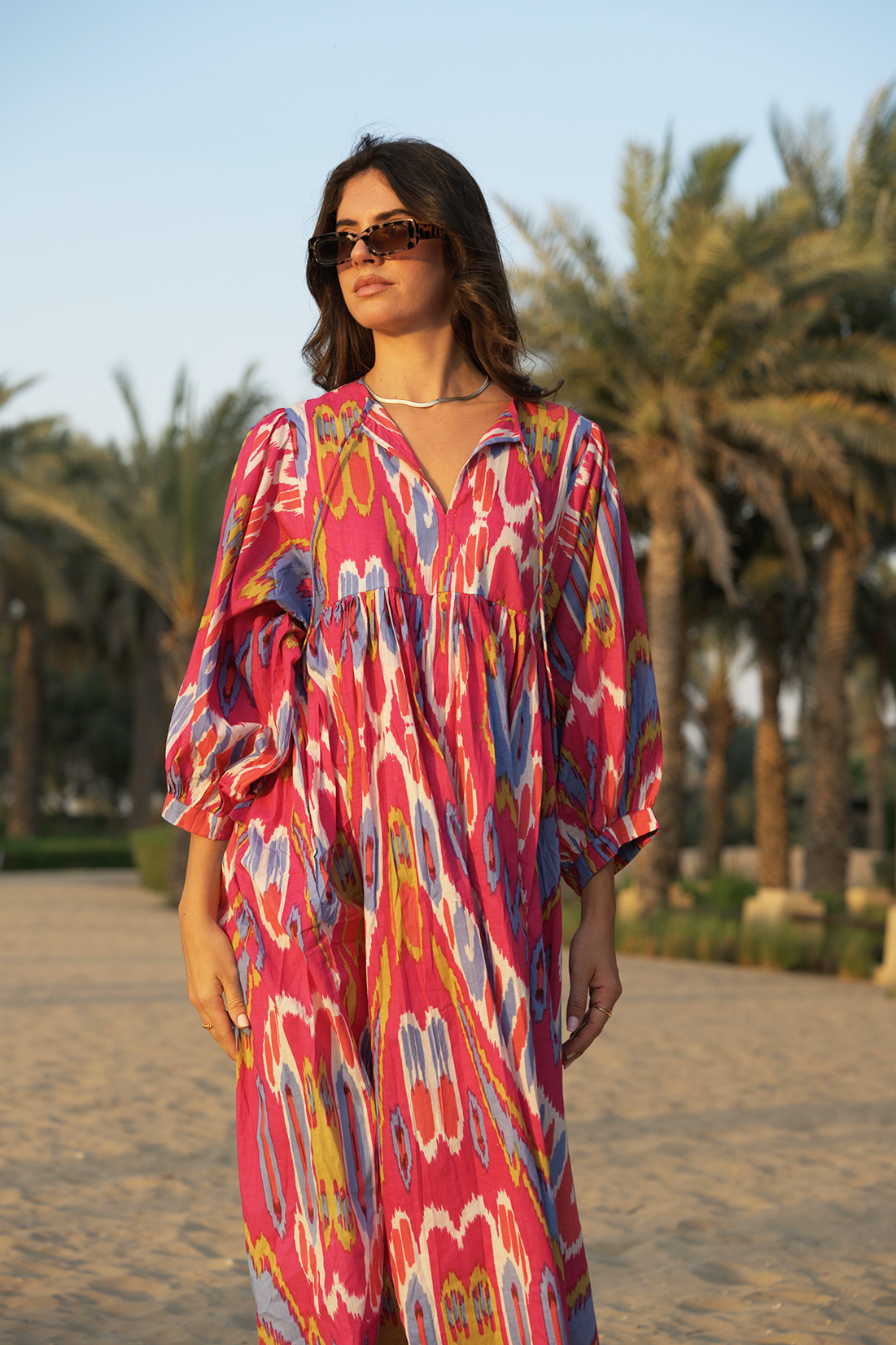 Liana Midi Dress - Hibiscus