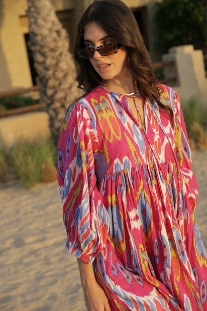 Liana Midi Dress - Hibiscus