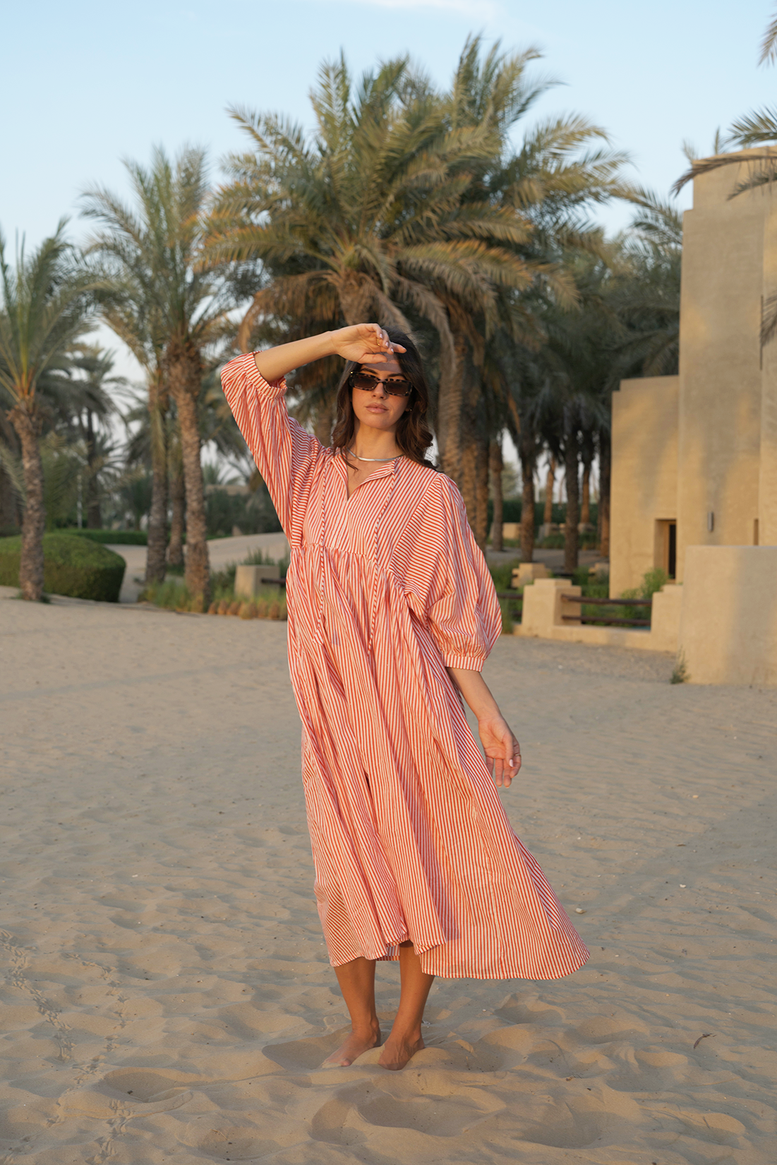 Liana Midi Dress - Apricot Blush