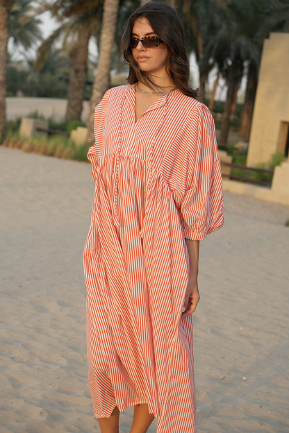 Liana Midi Dress - Apricot Blush