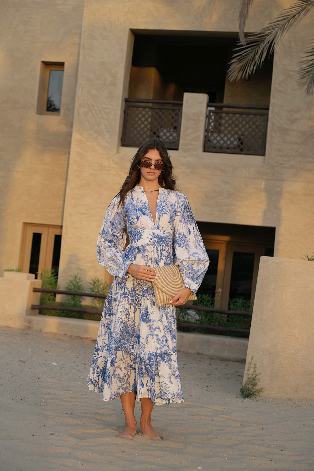 Liana Midi Dress - Sapphire Marble