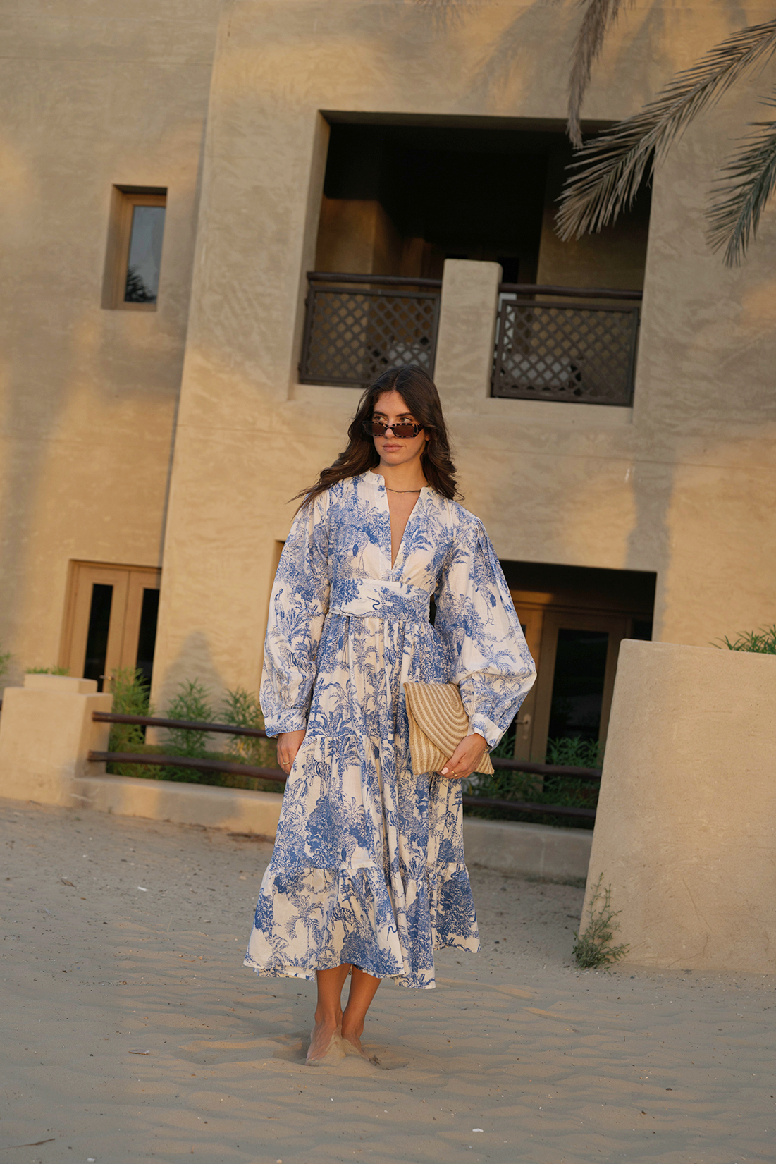 Liana Midi Dress - Sapphire Marble