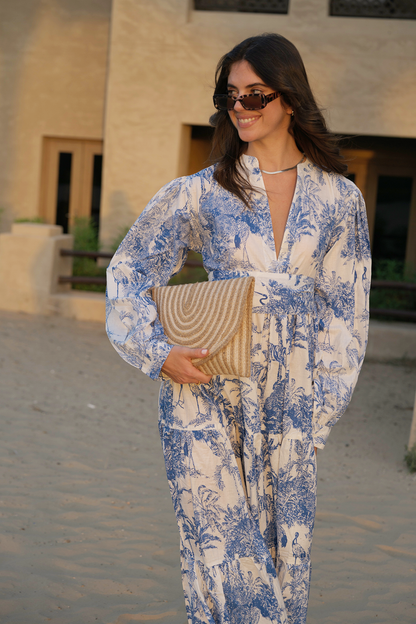 Liana Midi Dress - Sapphire Marble