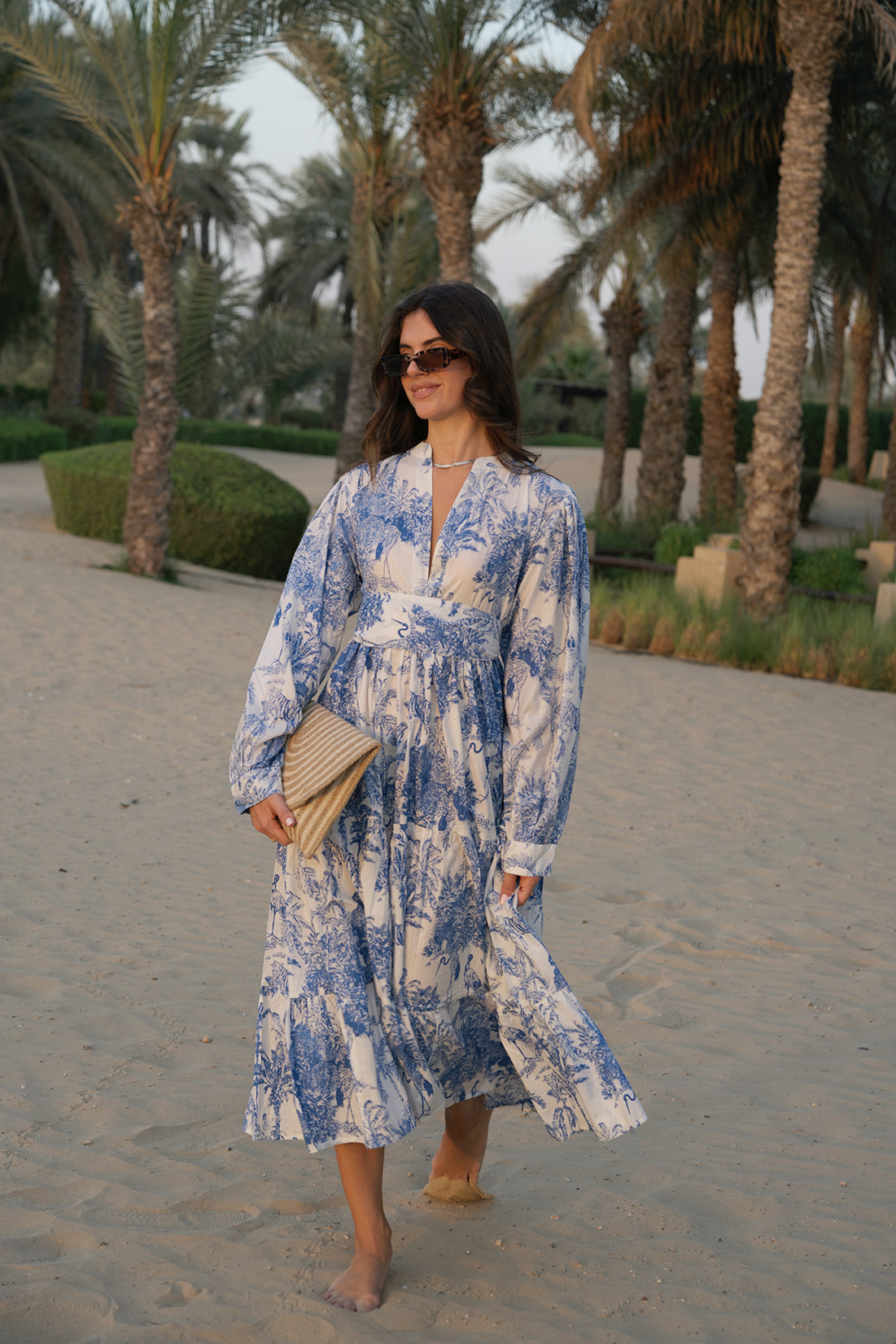 Liana Midi Dress - Sapphire Marble