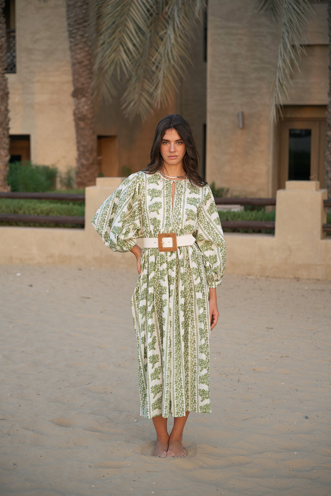 green emerald velvet dress Liana Midi Dress main image 1