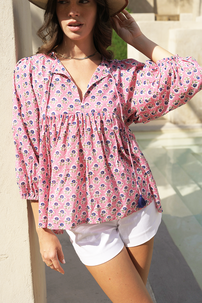 Meera Blouse - Peony Petal