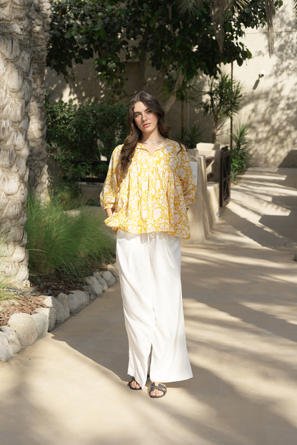 Meera Blouse - Golden Bloom