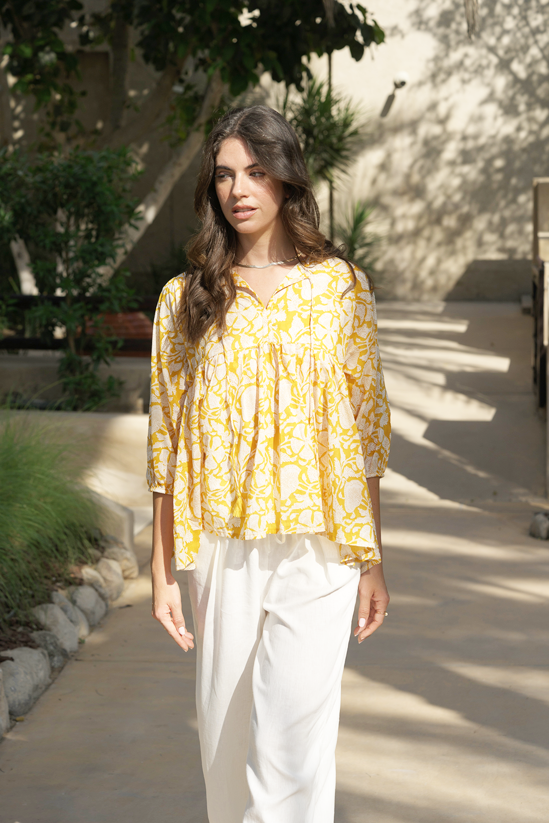 Meera Blouse - Golden Bloom