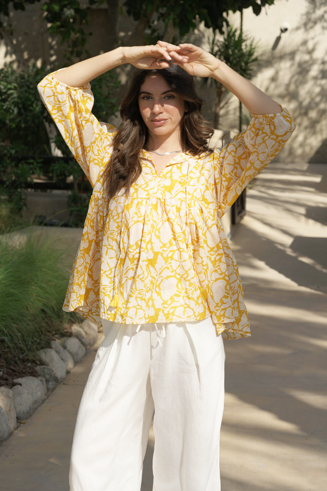 Meera Blouse - Golden Bloom