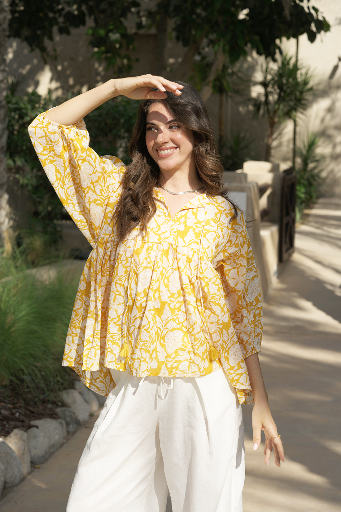 Meera Blouse - Golden Bloom