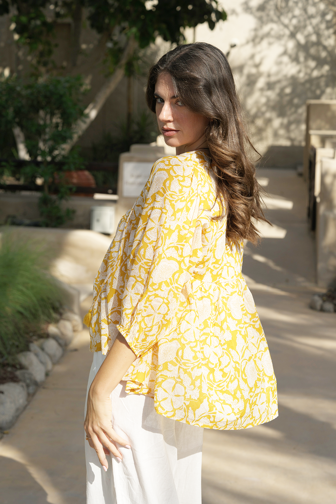 Meera Blouse - Golden Bloom