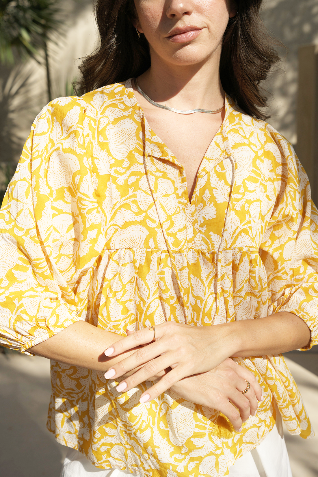 Meera Blouse - Golden Bloom
